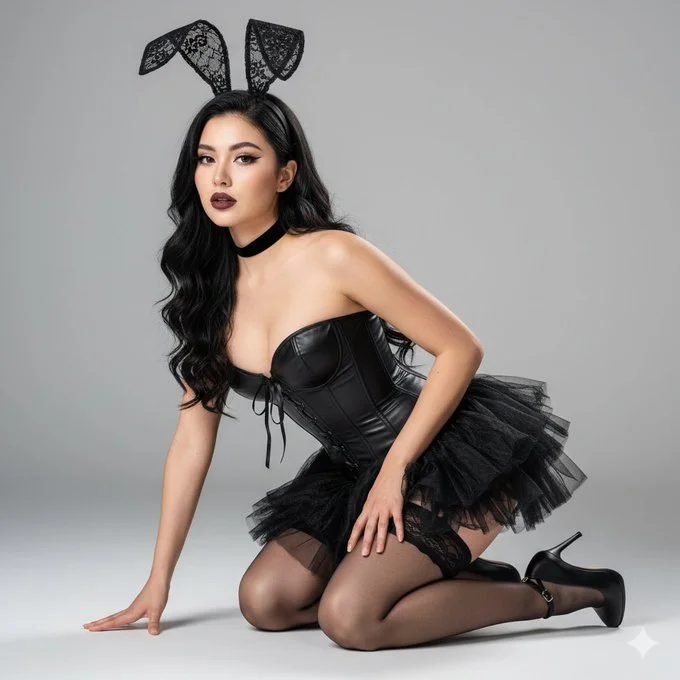 Z-Image Prompt - Hyperrealistic gothic bunny studio portrait